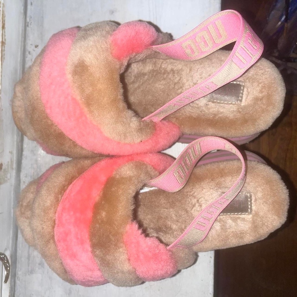 Women’s furry disco slides